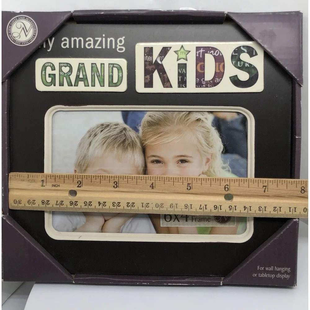 My Amazing Grandkids Picture Frame New NIB Holds 4x6 Picture Heavy Ceramic Frame